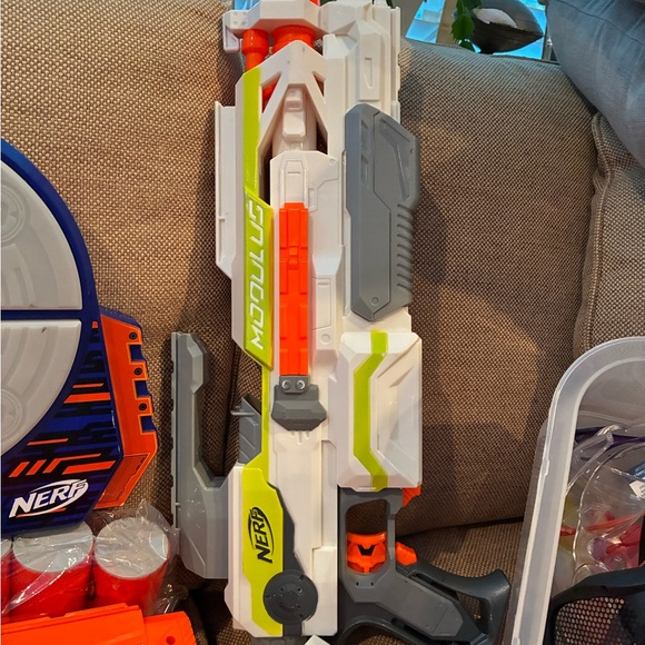 Nerf Arsenal, darts, goggles, mags, and multiple types of guns and attacments. - Picture 7 of 9